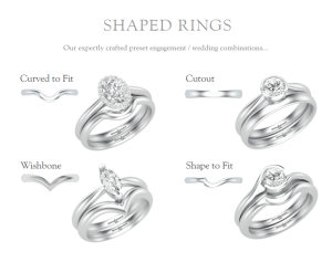 Shaped wedding rings